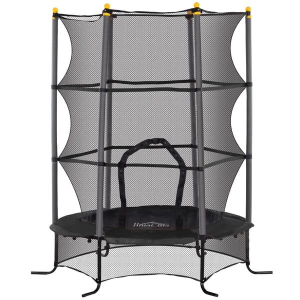 HOMCOM Børnetrampolin Ø163 cm med sikkerhedsnet, sort
