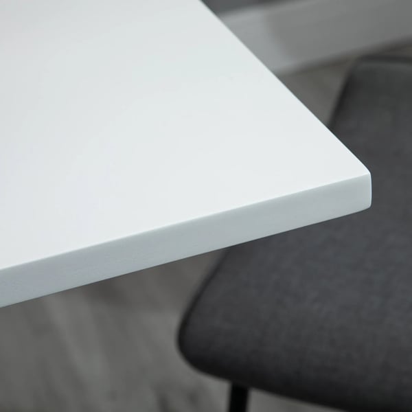 HOMCOM barbord, hjdejusterbar og 360° drejelig, hvid MDF/metal, robust base, ridsefast
