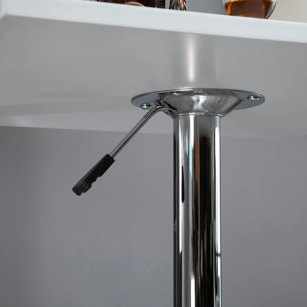 HOMCOM barbord, hjdejusterbar og 360° drejelig, hvid MDF/metal, robust base, ridsefast