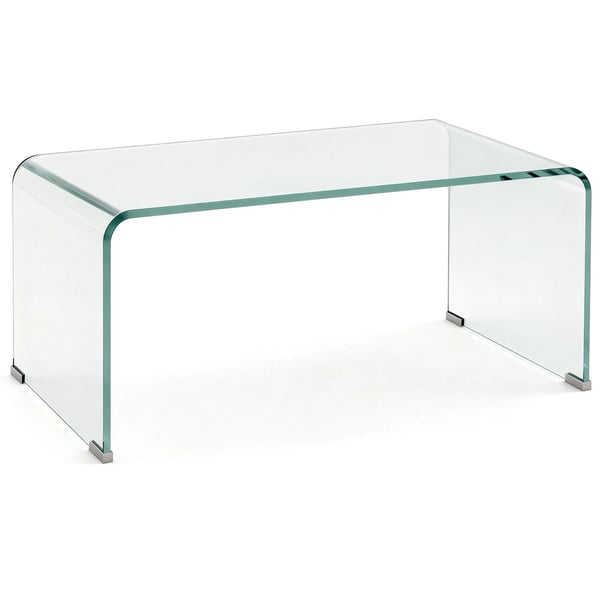 HOMCOM Stabilt soffbord i glas, design i ett stycke, enkelt och modernt, 80 x 45 x 35 cm, Transparent