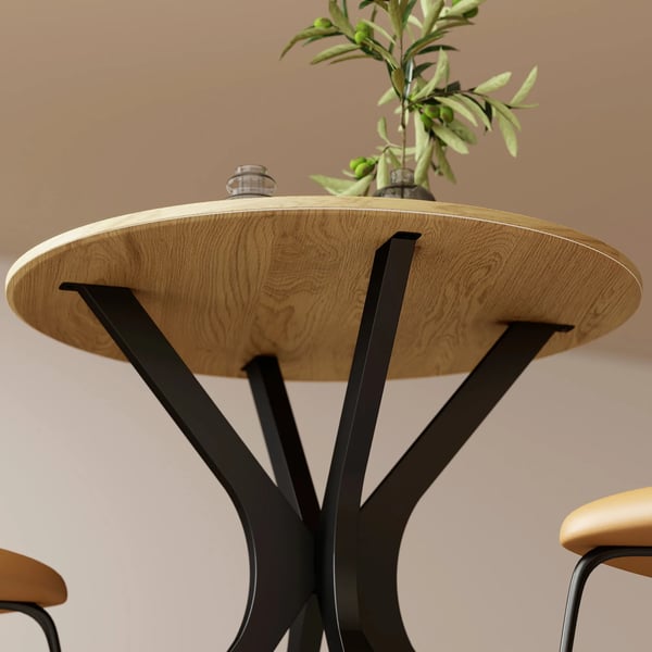 HOMCOM spisebord køkkenbord rundt bord, moderne design, 78 cm x 78 cm x 75 cm, naturtræ