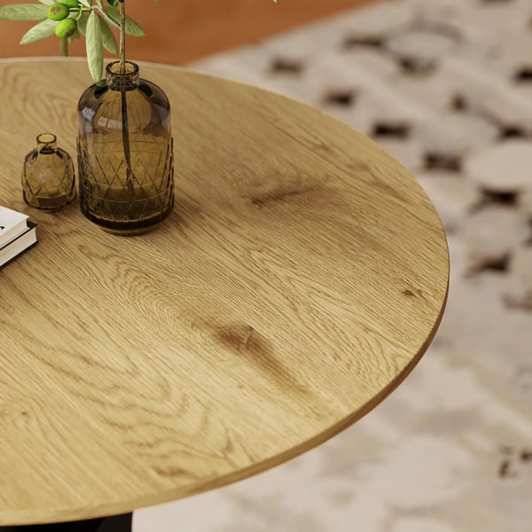 HOMCOM spisebord køkkenbord rundt bord, moderne design, 78 cm x 78 cm x 75 cm, naturtræ