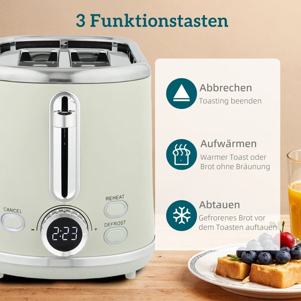 HOMCOM Elkedel og Brødrister Sæt, Retrodesign, 1.7L, Grå/Sølv, 2200W