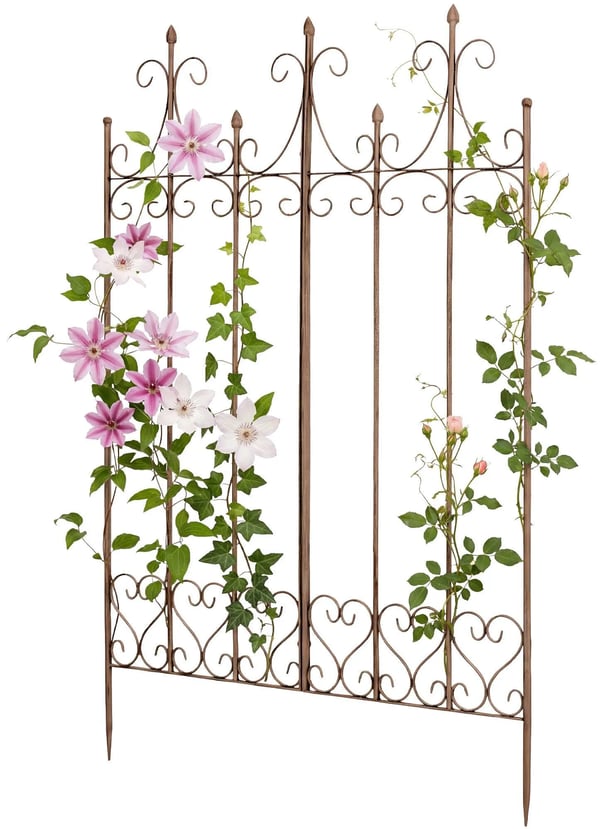 Antik Brun Metal Syren Klatrestativ til Have Dekorativ Plantestøtte