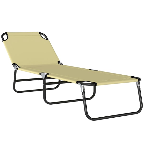 Outsunny solstol liggestol med justerbart ryglæn, stål, blå, 188x56x28 cm, ideel til have & balkon
