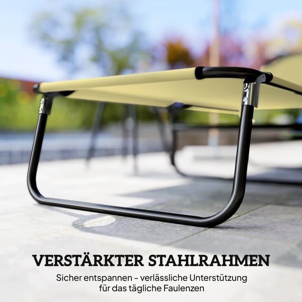 Outsunny solstol liggestol med justerbart ryglæn, stål, blå, 188x56x28 cm, ideel til have & balkon