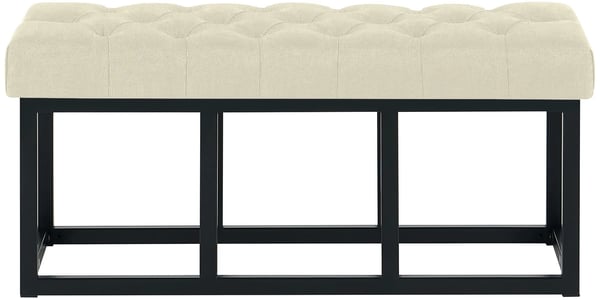 Amun kangaspenkki 100cm - Cream, Mattamusta metallirunko