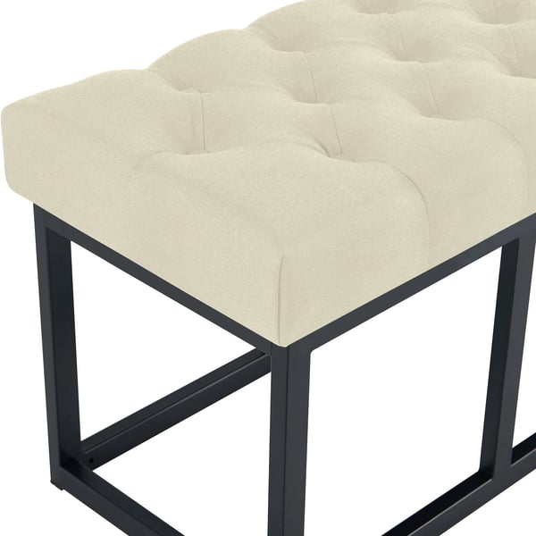 Amun kangaspenkki 100cm - Cream, Mattamusta metallirunko