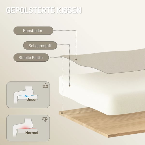 Ergonomisk kontorstol med fodstøtte, kunstlæderbetræk, på hjul, drejbar, metal, beige+sort