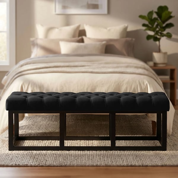 Amun bänk tyg svart 150 cm