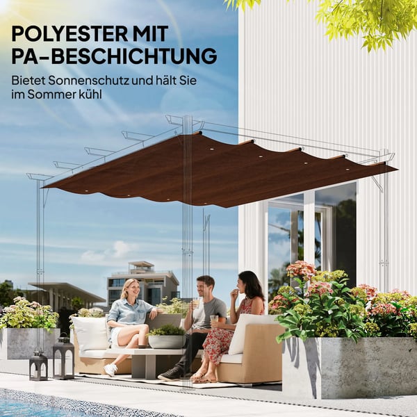 Outsunny Udskifteligt Tag til Pergola 2,85x2 m, Kaffe, Polyester - Vandafvisende, UV30+