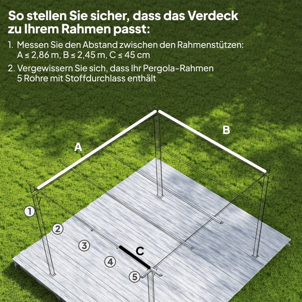Outsunny Udskifteligt Tag til Pergola 2,85x2 m, Kaffe, Polyester - Vandafvisende, UV30+