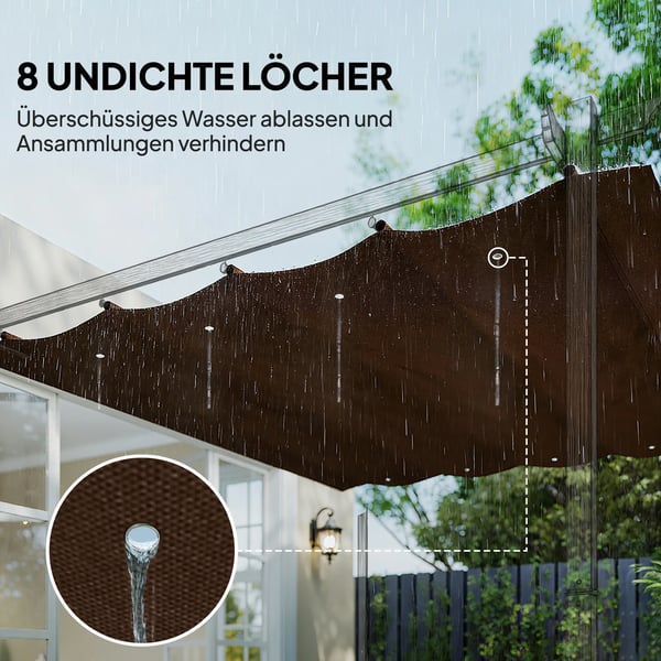 Outsunny Udskifteligt Tag til Pergola 2,85x2 m, Kaffe, Polyester - Vandafvisende, UV30+