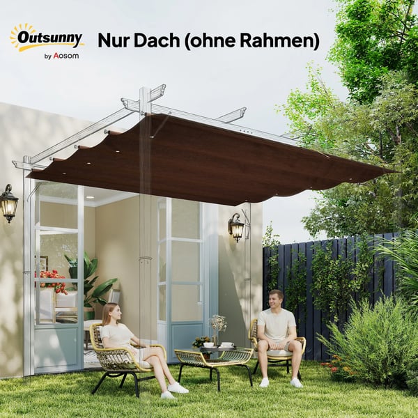 Outsunny Udskifteligt Tag til Pergola 2,85x2 m, Kaffe, Polyester - Vandafvisende, UV30+