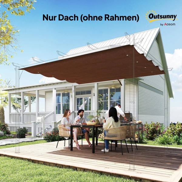 Outsunny Udskifteligt Tag til Pergola 2,85x2 m, Kaffe, Polyester - Vandafvisende, UV30+