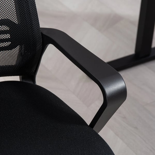 HOMCOM Ergonomisk kontorstol, skum, mesh, metalben, sort