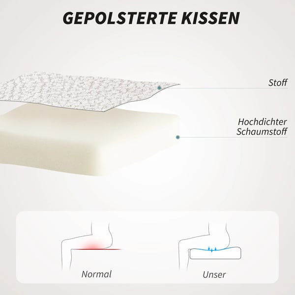 HOMCOM Kontorstol, Sk`l Design, Justerbar Hajde, Polyester & Stal, Creme/Sort