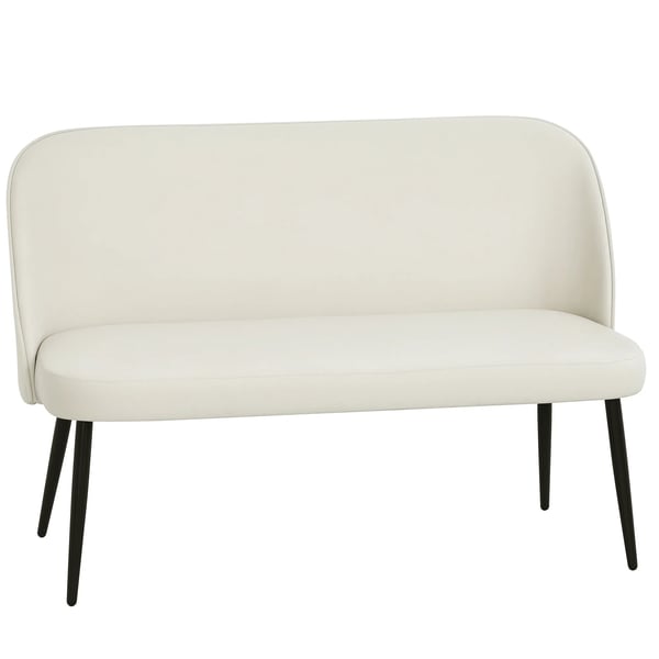Beige 2-personers fljlssofa med metalstel, moderne design til sm plads