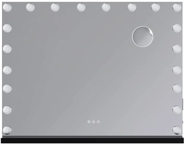 Norlina Meikkipeili 10x Suurennus, 20 LED-valoa, 3 Valotilaa, Himmennettävä, Bluetooth, USB-portit, Kosketusohjaus, Musta Metalli