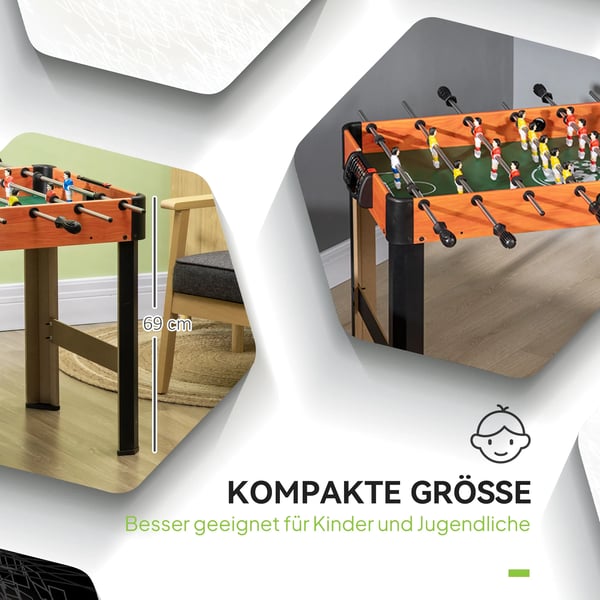 HOMCOM Pöytäjalkapallo 118x104x69cm MDF Ruskea+Musta