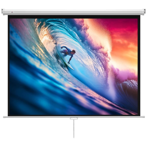 HOMCOM projektorduk 171 x 128 cm 84 tum 4:3 HD 4K projektorduk plast, metall hemmabio