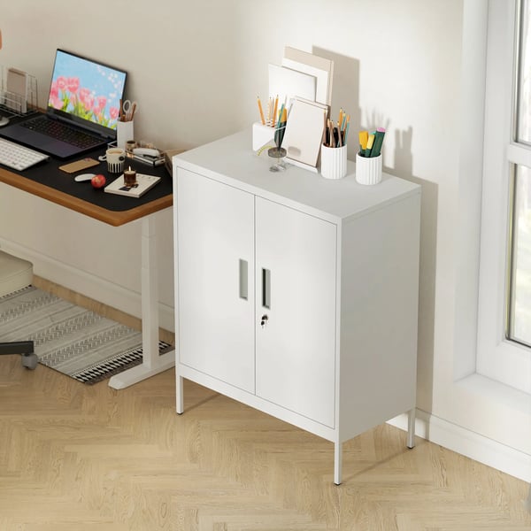 LUUUbar stUlkabinet med 2 dUre, kontorskab, justerbare hylder, hvid