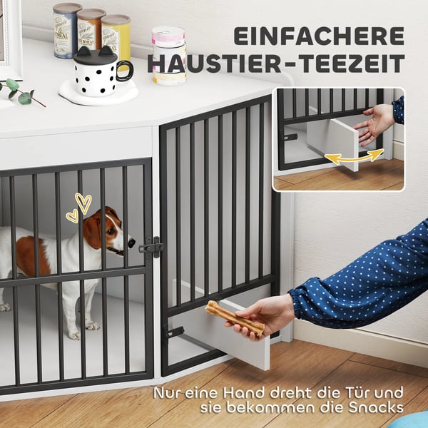 PawHut Hundehus Hjørne - Hvid MDF - Til små og mellemstore hunde