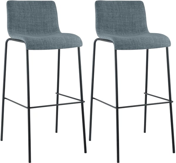 2 kpl baarituoleja Hoover, kangasverhoilu, sininen, metallirunko