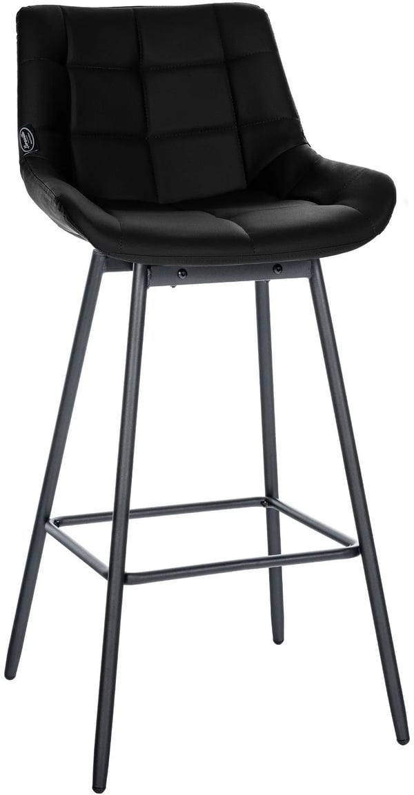 Weston Barstol med snurrfunktion och quiltad sammet eller konstlädersits samt svart metallram