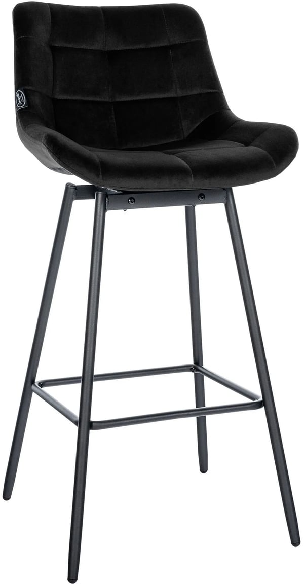 Weston Barstol med snurrfunktion, sammetsklädsel, svart metallram, 49x56x105 cm