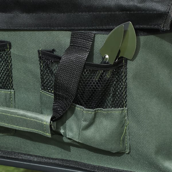 Outsunny Foldbar Havevogn 72L Polyester Grøn - Max 90 kg Kapacitet, Trillebør Transportvogn