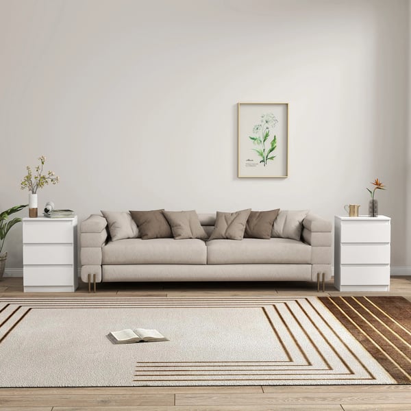 HOMCOM Sæt med 2 Natborde - Hvid, MDF, 40x30x59,5 cm