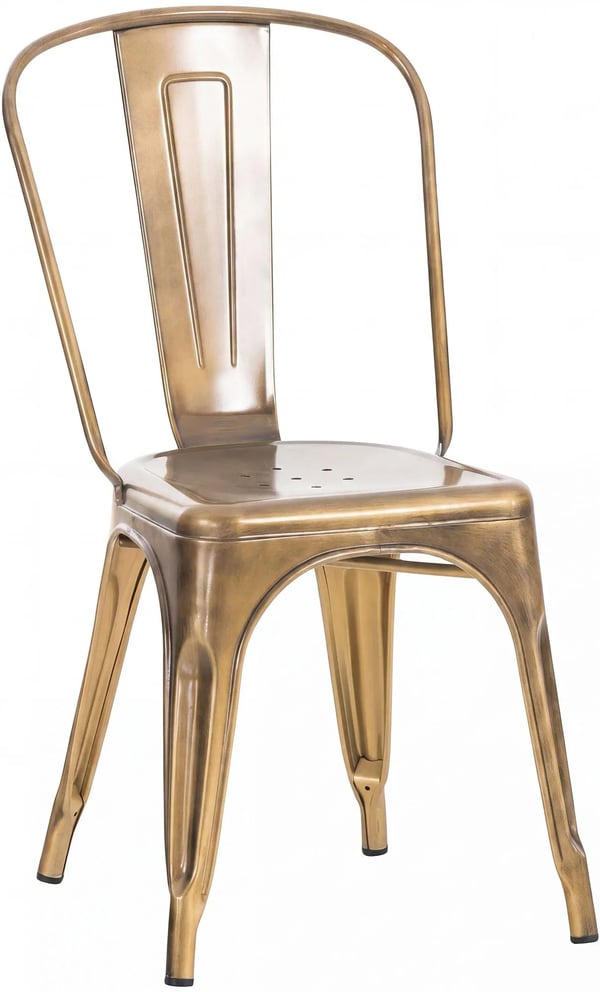 Benedikt Guld Metal Industriel Design Stabelbar Spise- Køkken Barstol, 200 kg Kapacitet, Pladsbesparende