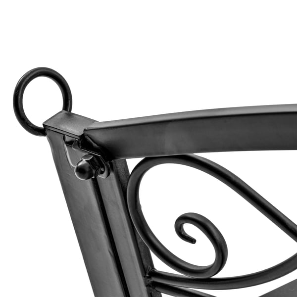 Outsunny Hollywoodsving, vejrbestandig havesving, hængebank, 2-personers svingbænk med kæder, metal, sort, 132 x 63 x 58 cm