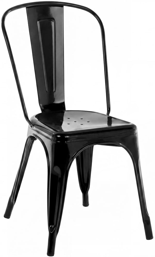 Benedikt Stapelbar Metallstol, Svart - Industridesign, Platsbesparande, Lastkapacitet 200 kg