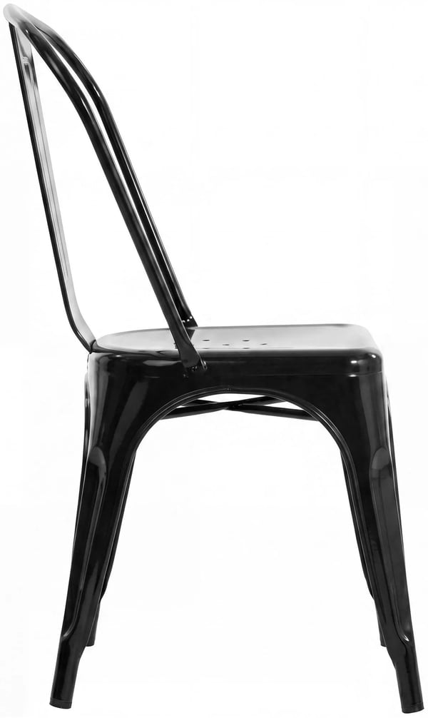 Benedikt Stabelbar Metalstol, Sort - Industrielt Design, Pladsbesparende, Bæreevne 200 kg