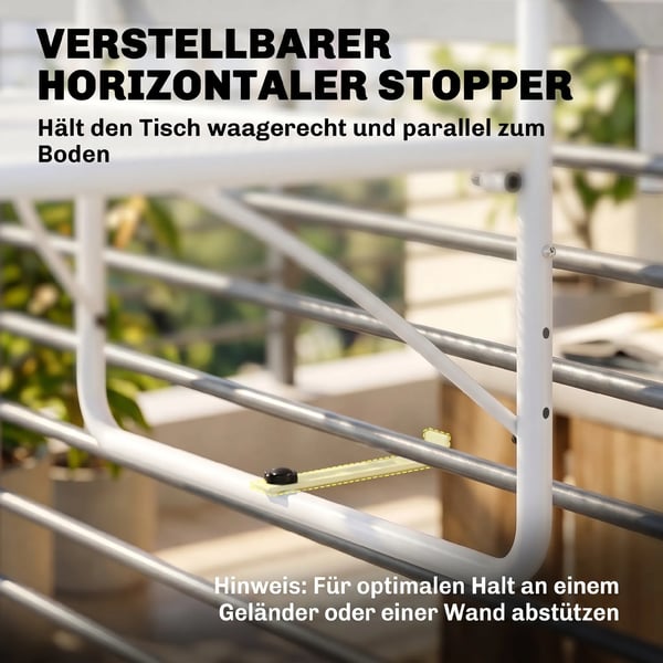 Outsunny altanhængbord havebord højdejusterbart firkantet terrasse metal hvid L60 x B56,5 x H45 cm
