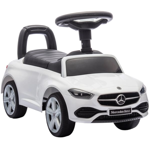 AIYAPLAY Mercedes-Benz C-Klasse Løbecykel til Børn - Hvid, med Horn, Opbevaring, Plastik