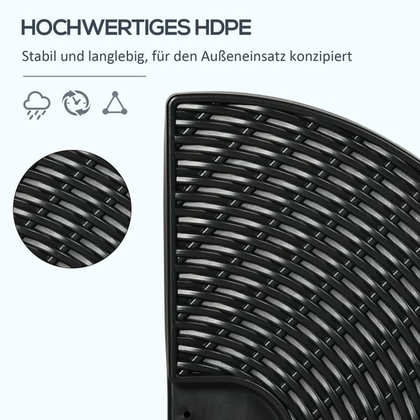 Parasolfod til hængeparasol, vejrbestandig, 52 kg vand/68 kg sand, HDPE, sort