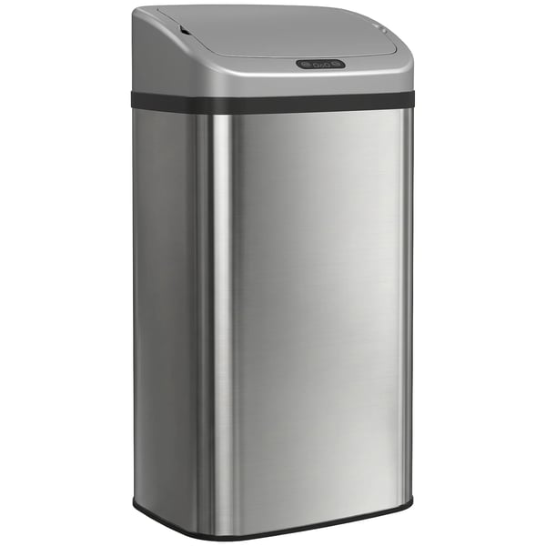 HOMCOM 48L Sensor Skraldespand i Rustfrit Stål, Sølv - Automatisk Låg til Køkken/Kontor