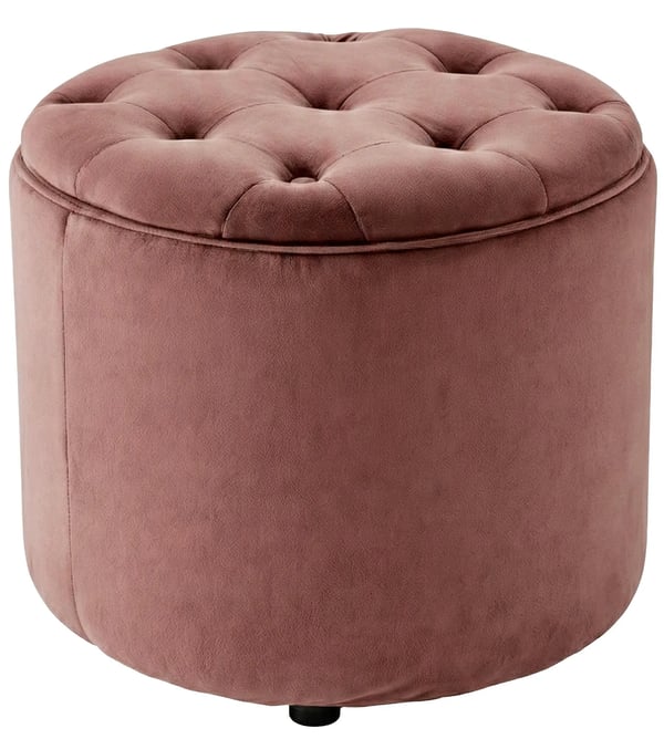 Pantin Fløjl Skammel - Pink, Plastikramme