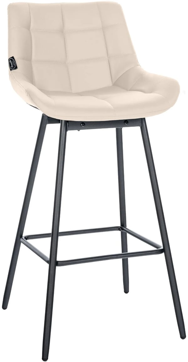 Weston Barstol med snurrfunktion, gräddfärgad sammet med metallram, 105 cm höjd