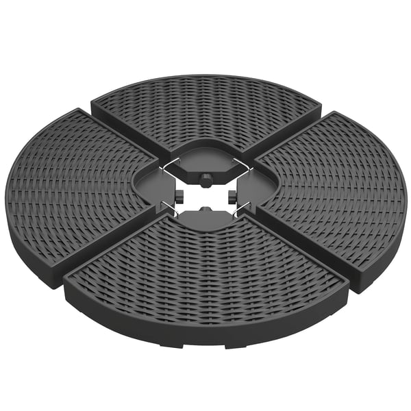 Parasollfot för hängparasoll, väderbeständig, 52 kg vatten/68 kg sand, HDPE