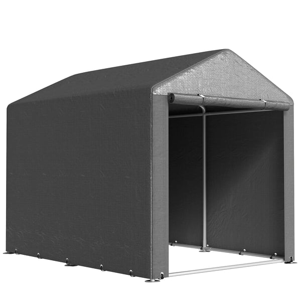 Garage Telt, Mørkegrå - Galvaniseret Stål, UV-beskyttelse, Vandafvisende Foliegarage til Haveudstyr/Motorcykel, 1,6 x 2,18 x 1,72 m