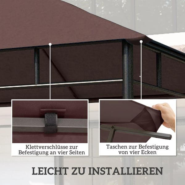Reservedækken til Pavillon 2,98x2,95 m - Polyester, Kaffe