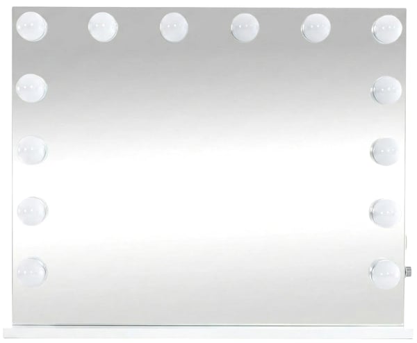 Palmdale Vit Sminkspegel i Plast med LED-lampor och USB-laddningsport