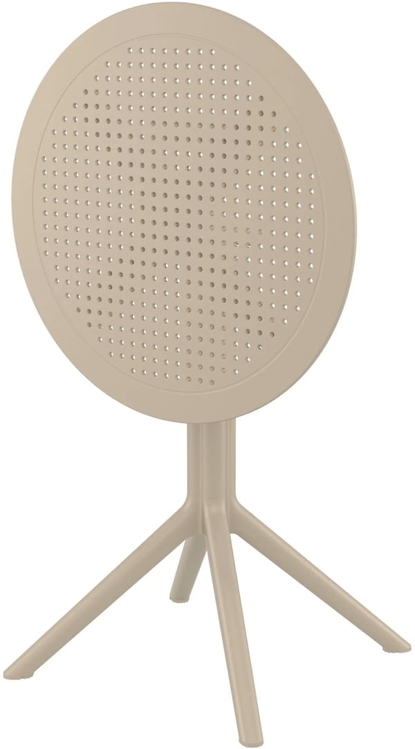 Sky Runt Fällbart Bistrobord - UV- & Väderbeständig Plast, Taupe, 60 cm Diameter