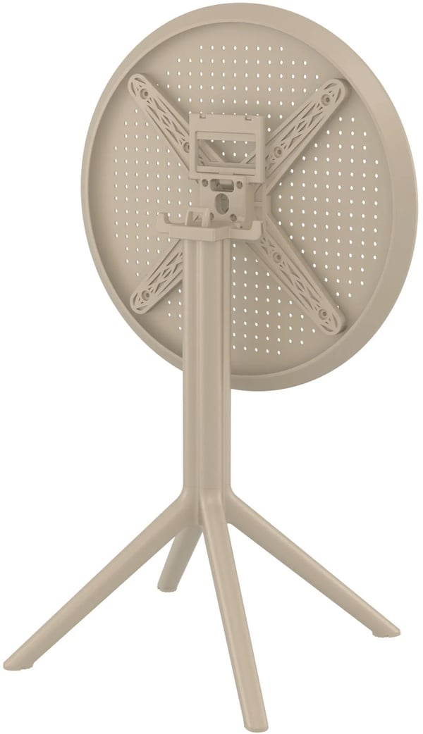 Sky Runt Fällbart Bistrobord - UV- & Väderbeständig Plast, Taupe, 60 cm Diameter