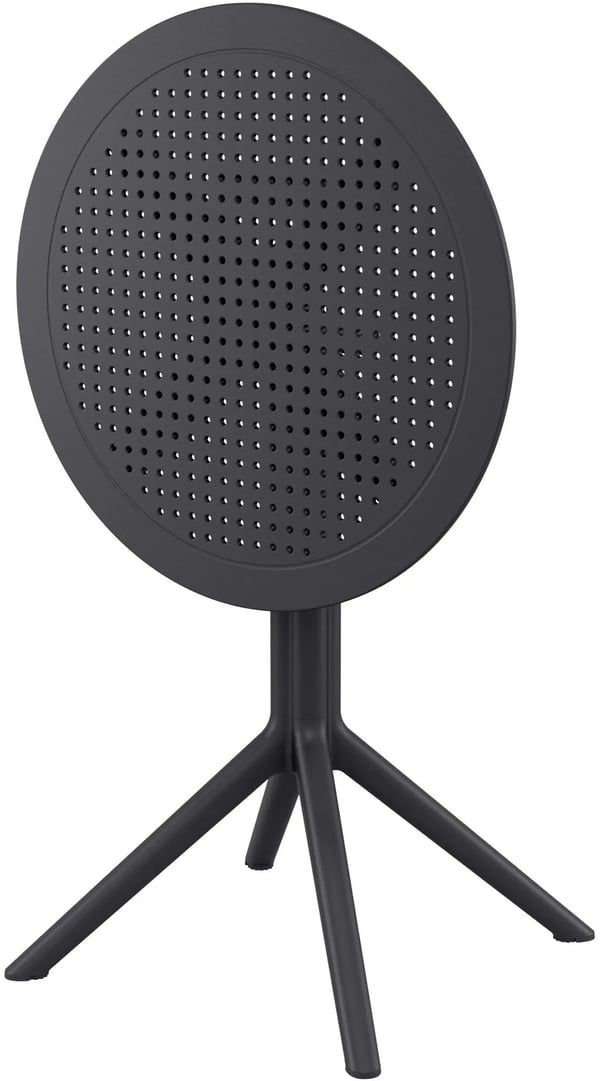 Sky Runt Fällbart Bord - Svart Plast, 60 cm Diameter, Väderbeständigt, Platsbesparande för Inomhus-/Utomhusbruk