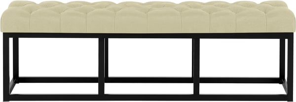 Amun kangaspenkki 150 cm, taupe/matta musta metalli